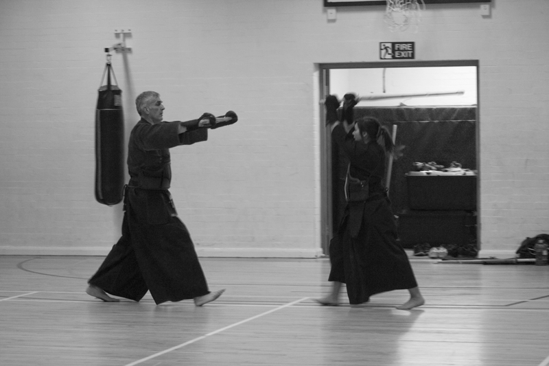 Practicing the art of Kendo